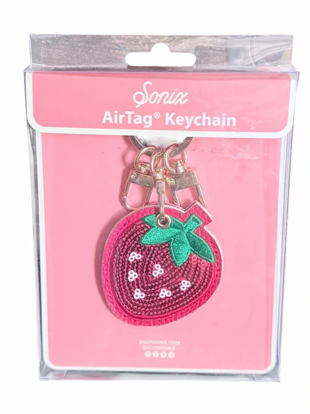 NEW Sonix Sequin Strawberry AirTag Keychain/Bag Charm